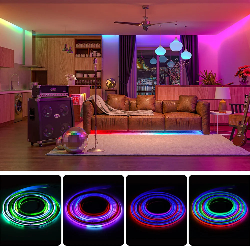 LED Strip RGBIC 5050 WS2812b Bluetooth App Control Chasing Effect Lights Flexible Tape Diode Ribbon TV BackLight Room Decorate